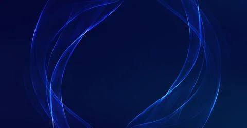 Tech futuristic 3d blue wave. Abstract blue light effect background. Modern tech Stock Illustration