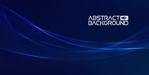 Tech futuristic 3d blue wave. Abstract blue light effect background. Modern tech Stock Illustration