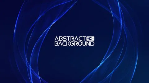 Tech futuristic 3d blue wave. Abstract blue light effect background. Modern tech Stock Illustration