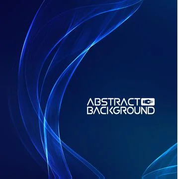 Tech futuristic 3d blue wave. Abstract blue light effect background. Modern tech Stock Illustration