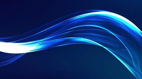 Tech futuristic 3d blue wave. Abstract blue light effect background. Modern tech Stock Illustration
