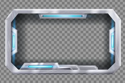 Tech futuristic frame vector screen, UI spaceship window display イラスト素材