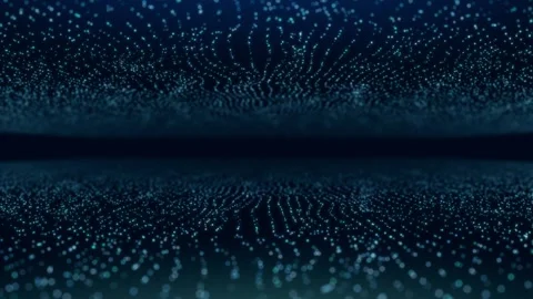 Tech futuristic wavy background, waves of particles and dusting, technology.. Stock Footage 273569900