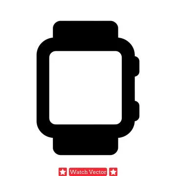 Tech Gadget Silhouettes  Professional Vector Smartwatch Designs for Digital.. Stock Illustration