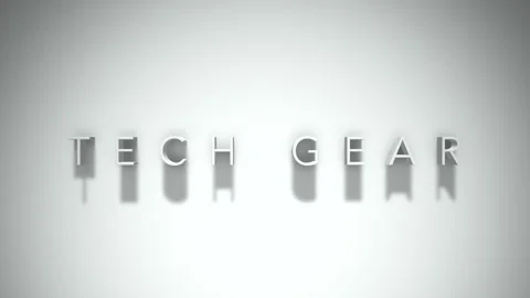 Tech gear 3D title animation with shadows on a white background Stock Footage 297047895