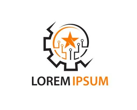 Tech gear illustration Stock Illustration