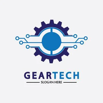 Tech gear logo vector design template. Technology Logo Template Design Vector イラスト素材