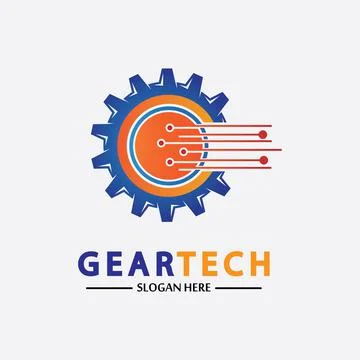 Tech gear logo vector design template. Technology Logo Template Design Vector Illustrazione stock