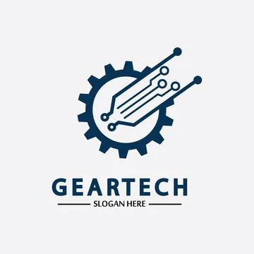 Tech gear logo vector design template. Technology Logo Template Design Vector Stock Illustration