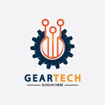 Tech gear logo vector design template. Technology Logo Template Design Vector 스톡 일러스트