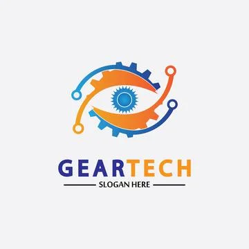 Tech gear logo vector design template. Technology Logo Template Design Vector Stock Illustration