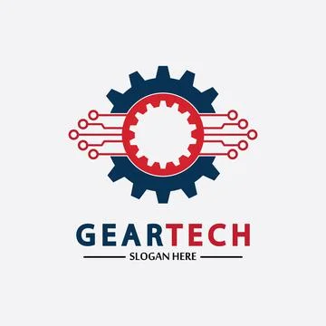 Tech gear logo vector design template. Technology Logo Template Design Vector Stock Illustration