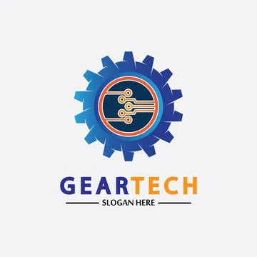 Tech gear logo vector design template. Technology Logo Template Design Vector Stock Illustration