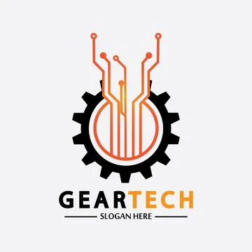Tech gear logo vector design template. Technology Logo Template Design Vector Stock Illustration