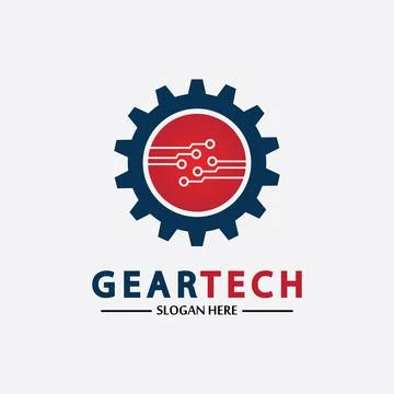 Tech gear logo vector design template. Technology Logo Template Design Vector Stock Illustration