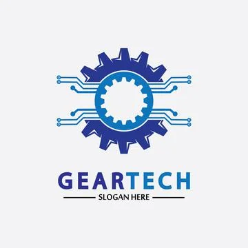 Tech gear logo vector design template. Technology Logo Template Design Vector Stock Illustration