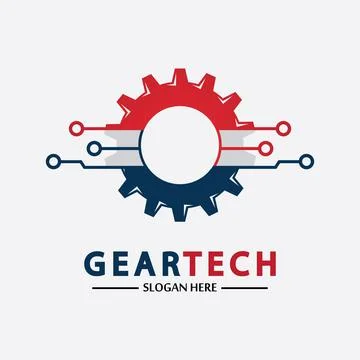 Tech gear logo vector design template. Technology Logo Template Design Vector Illustrazione stock