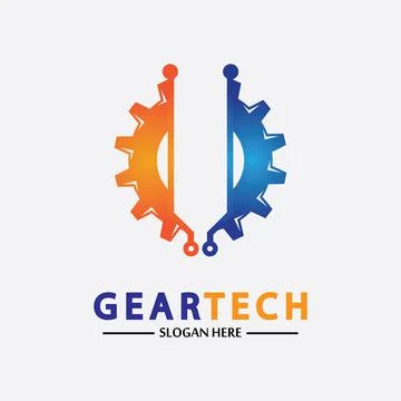 Tech gear logo vector design template. Technology Logo Template Design Vector 스톡 일러스트
