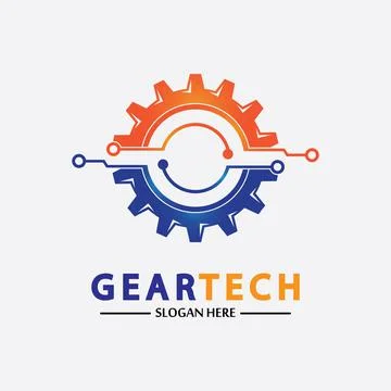 Tech gear logo vector design template. Technology Logo Template Design Vector Stock Illustration
