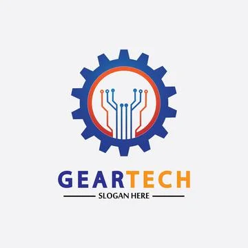 Tech gear logo vector design template. Technology Logo Template Design Vector Stock Illustration