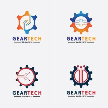 Tech gear logo vector design template. Technology Logo Template Design Vector Illustrazione stock