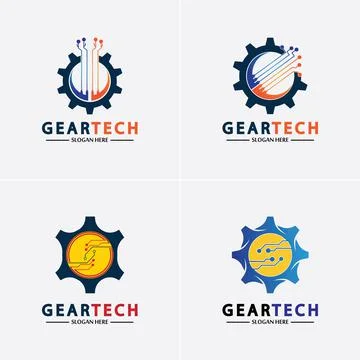 Tech gear logo vector design template. Technology Logo Template Design Vector Stock Illustration