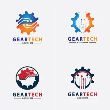Tech gear logo vector design template. Technology Logo Template Design Vector Stock Illustration
