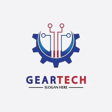Tech gear logo vector design template. Technology Logo Template Design Vector Stock Illustration