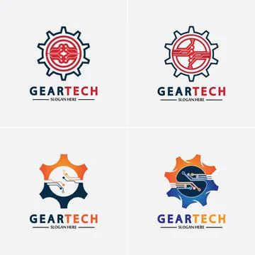 Tech gear logo vector design template. Technology Logo Template Design Vector Stock Illustration