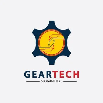 Tech gear logo vector design template. Technology Logo Template Design Vector Stock Illustration