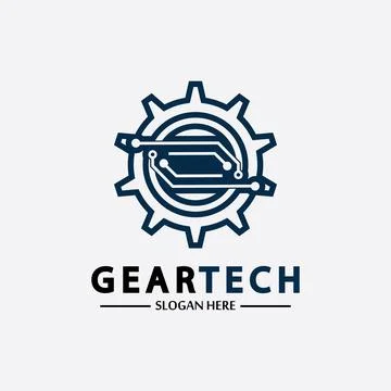 Tech gear logo vector design template. Technology Logo Template Design Vector Illustrazione stock