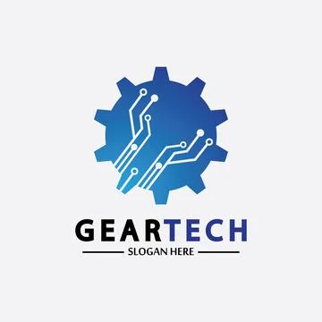 Tech gear logo vector design template. Technology Logo Template Design Vector Illustrazione stock