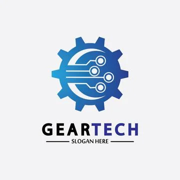 Tech gear logo vector design template. Technology Logo Template Design Vector 스톡 일러스트