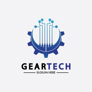 Tech gear logo vector design template. Technology Logo Template Design Vector Stock Illustration