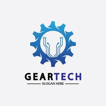 Tech gear logo vector design template. Technology Logo Template Design Vector Stock Illustration