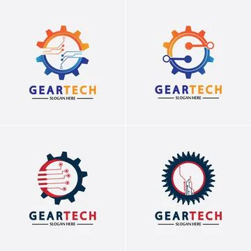 Tech gear logo vector design template. Technology Logo Template Design Vector Illustrazione stock