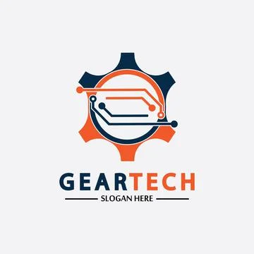 Tech gear logo vector design template. Technology Logo Template Design Vector Stock Illustration