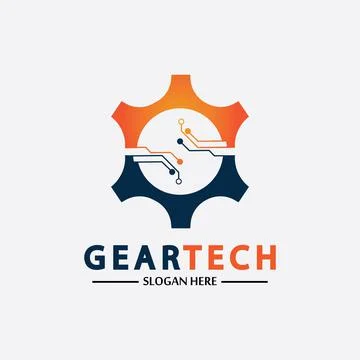 Tech gear logo vector design template. Technology Logo Template Design Vector Stock Illustration