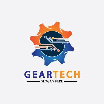 Tech gear logo vector design template. Technology Logo Template Design Vector Illustrazione stock
