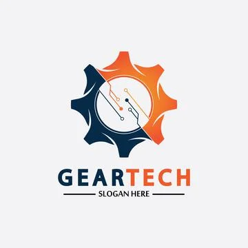 Tech gear logo vector design template. Technology Logo Template Design Vector Illustrazione stock