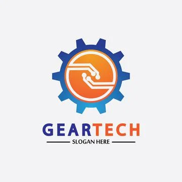 Tech gear logo vector design template. Technology Logo Template Design Vector Stock Illustration