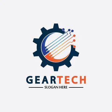 Tech gear logo vector design template. Technology Logo Template Design Vector Illustrazione stock