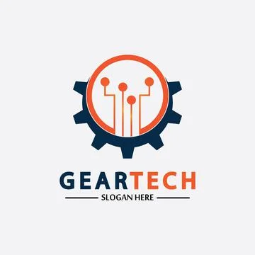 Tech gear logo vector design template. Technology Logo Template Design Vector Stock Illustration