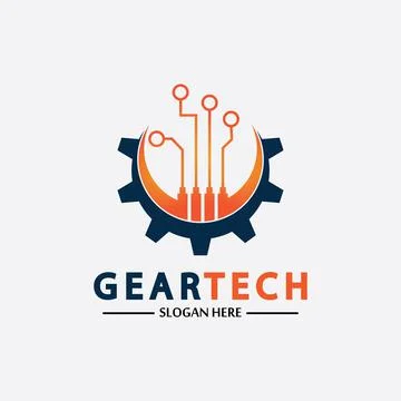 Tech gear logo vector design template. Technology Logo Template Design Vector Stock Illustration