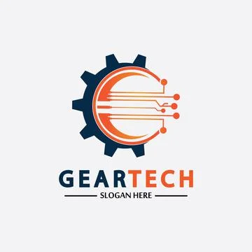 Tech gear logo vector design template. Technology Logo Template Design Vector Stock Illustration