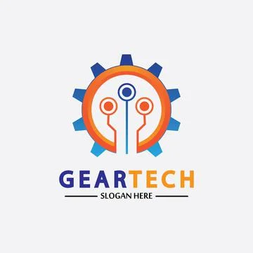 Tech gear logo vector design template. Technology Logo Template Design Vector Illustrazione stock