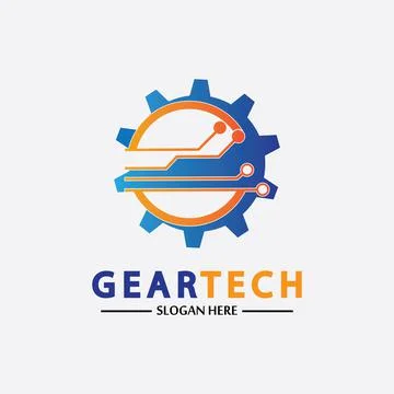 Tech gear logo vector design template. Technology Logo Template Design Vector Stock Illustration