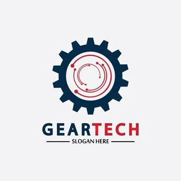 Tech gear logo vector design template. Technology Logo Template Design Vector Stock Illustration