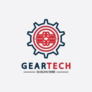 Tech gear logo vector design template. Technology Logo Template Design Vector Stock Illustration