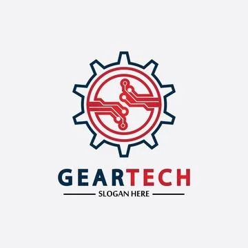 Tech gear logo vector design template. Technology Logo Template Design Vector Stock Illustration